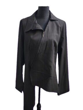 Love Kisses Black Asymmetrical Zip Jacket XL
